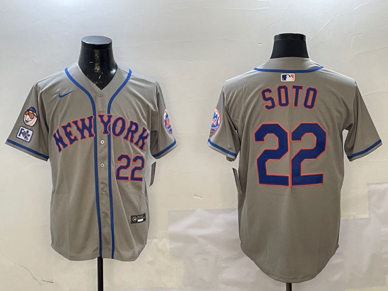Men New York Mets #22 Soto Grey Game 2025 Nike MLB Jersey style 1->new york mets->MLB Jersey
